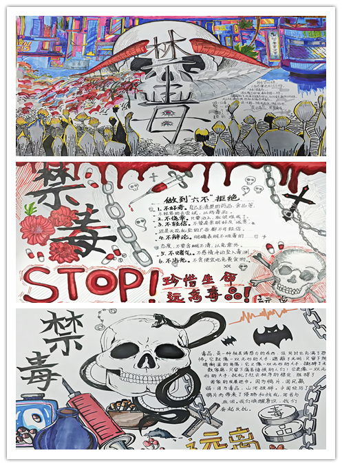 无毒世界，“画”中有“话” ——信息管理学院组织学生绘制“禁毒”手抄报
